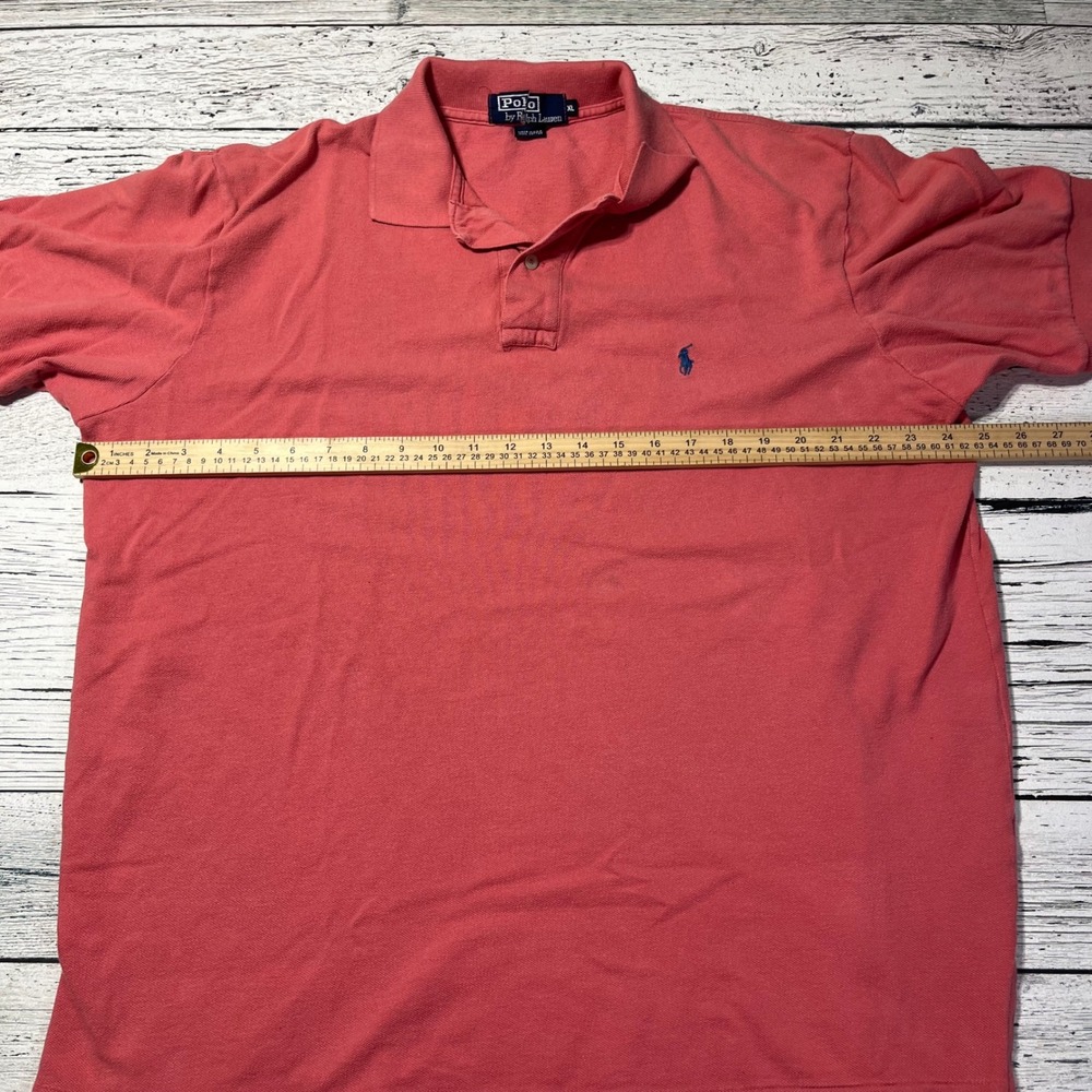 Polo by Ralph Lauren Polo Shirt Men's XL Coral Salmon Pink Short‎ Sleeve - Picture 5 of 6